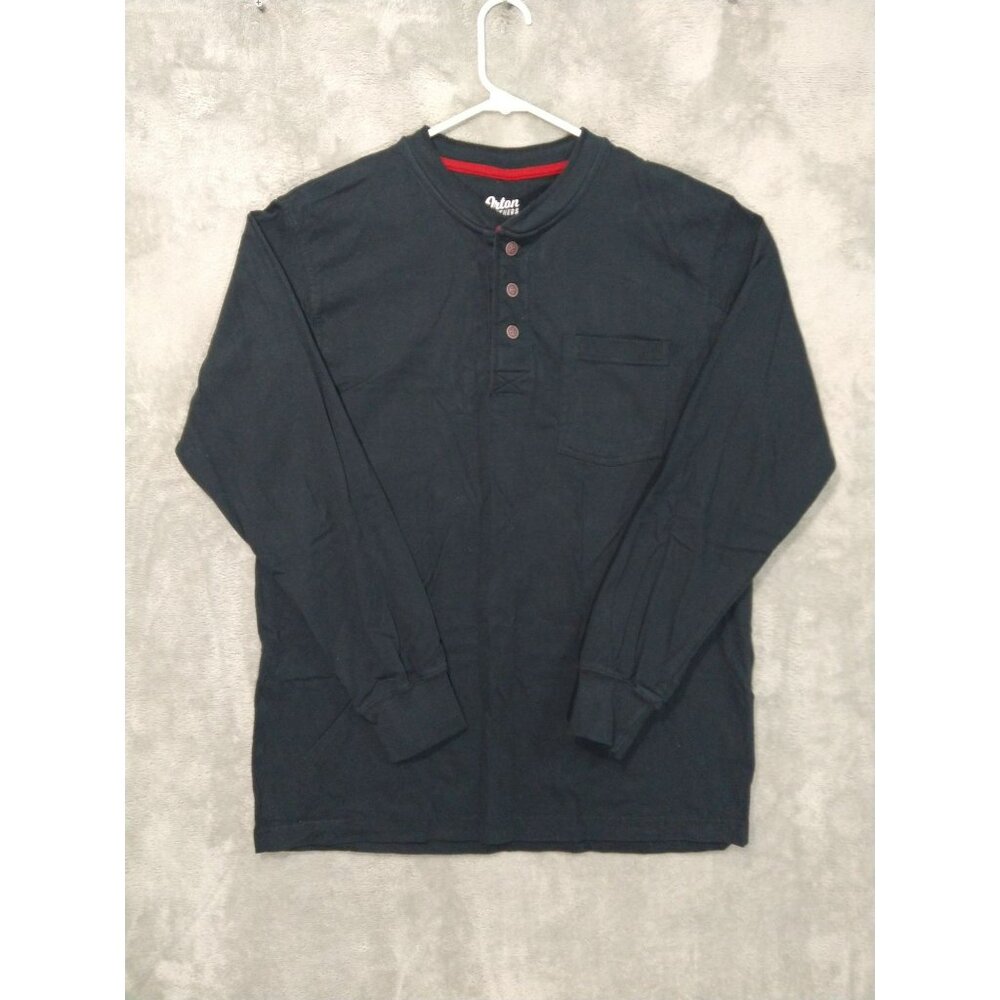 Orton Brothers Shirt Mens XL Black Henley Long Sleeve Cotton Outdoor Casual